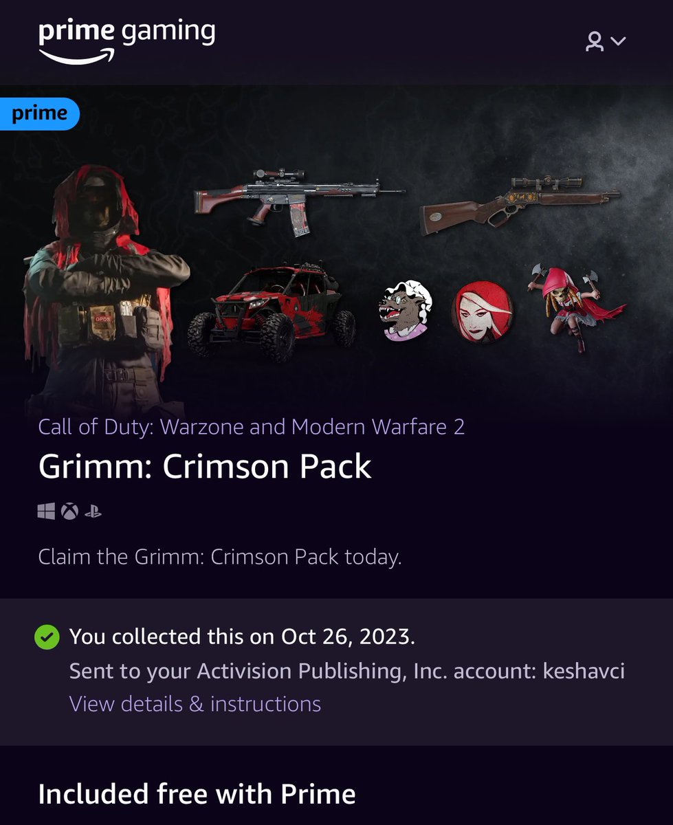 CharlieIntel on X: The World Series of Warzone Designated Driver Pack,  which was released earlier in the store for 1,500 CoD Points, is now  available for free with Prime Gaming.    /