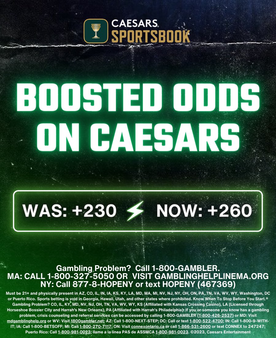 CodyBrownBets's tweet photo. 🏈 Same Game Parlay
🏟️ Bucs @ Bills

This bet has been boosted on Caesars from +230 to +260 (currently the best odds I can see).

⚡️ Sign up here: https://t.co/GrfayrCxQW

Go to the 'Boosts' tab on the Caesars home page and it will be the bet at the top.

21+, gamble responsibly. https://t.co/ABfnJK6U1A