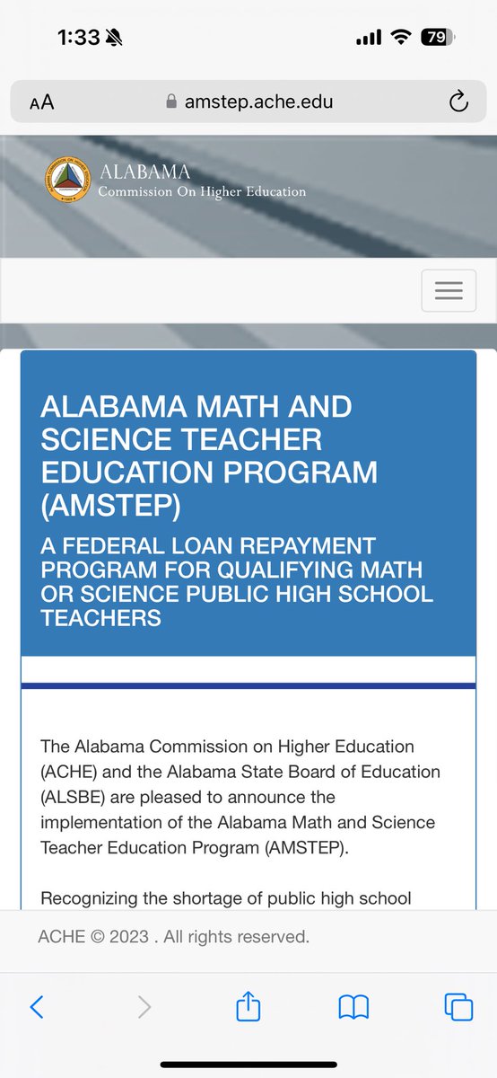 Are you an Alabama Math or Science teacher with student loans? Apply for loan forgiveness through AMSTEP: amstep.ache.edu #alabamateachers #getthefactsouts #iteachmath #mathteachers #alabama #studentloans #loanforgiveness