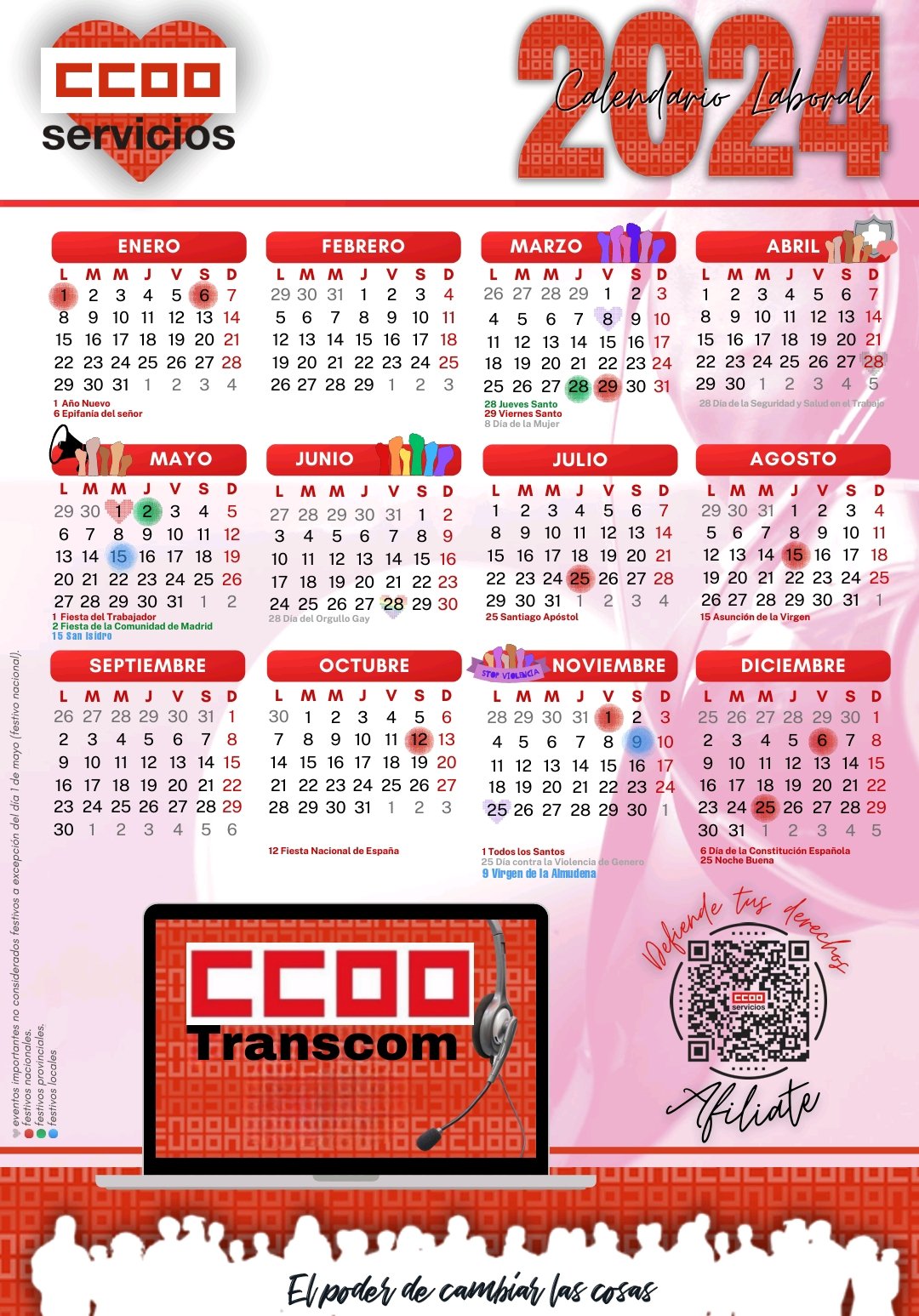 Días Festivos Nacionales 2024 Calendario Laboral De 2024: ¿qué