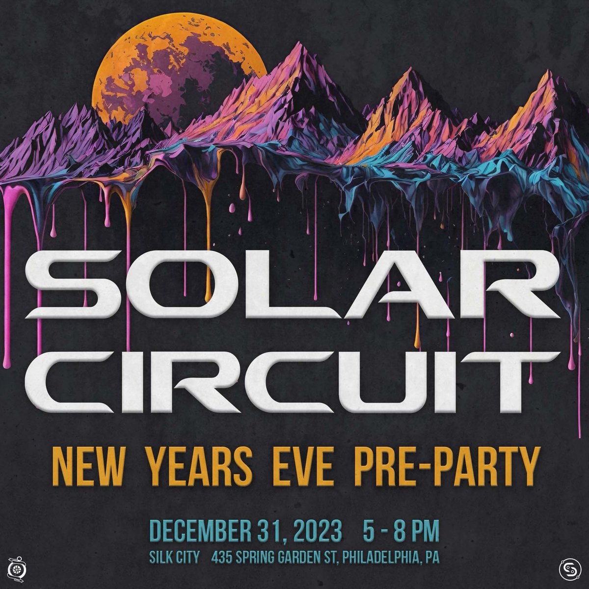 Solar_Circuit's tweet image. PHILLY! Join us 12/31 for a NYE Pre-Party 5-8 pm at Silk City to kick start your festivities! Silk City is only less than a mile from both Union Transfer and Franklin Music Hall, so lets  kick off your NYE proper 🥂

*Limited Cap* 🎟️ etix.com/ticket/p/53315…