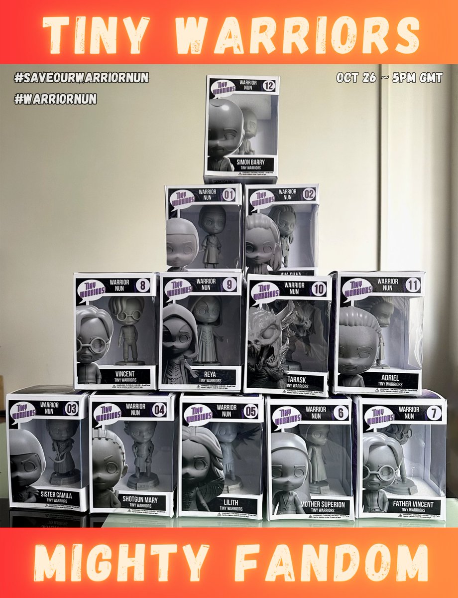 💥 Our Thursday phrase is TINY WARRIORS MIGHTY FANDOM

Finally! Look at all those tiny warriors (pic credit to Gisela) 🥹
Go check out <a href="/kcgisela/">Gisela</a>'s account for the newest additions and the <a href="/OCSNewsletter/">The OCS Newsletter - #WarriorNun</a>'s account for a new blog post!

#WarriorNun #SaveOURWarriorNun