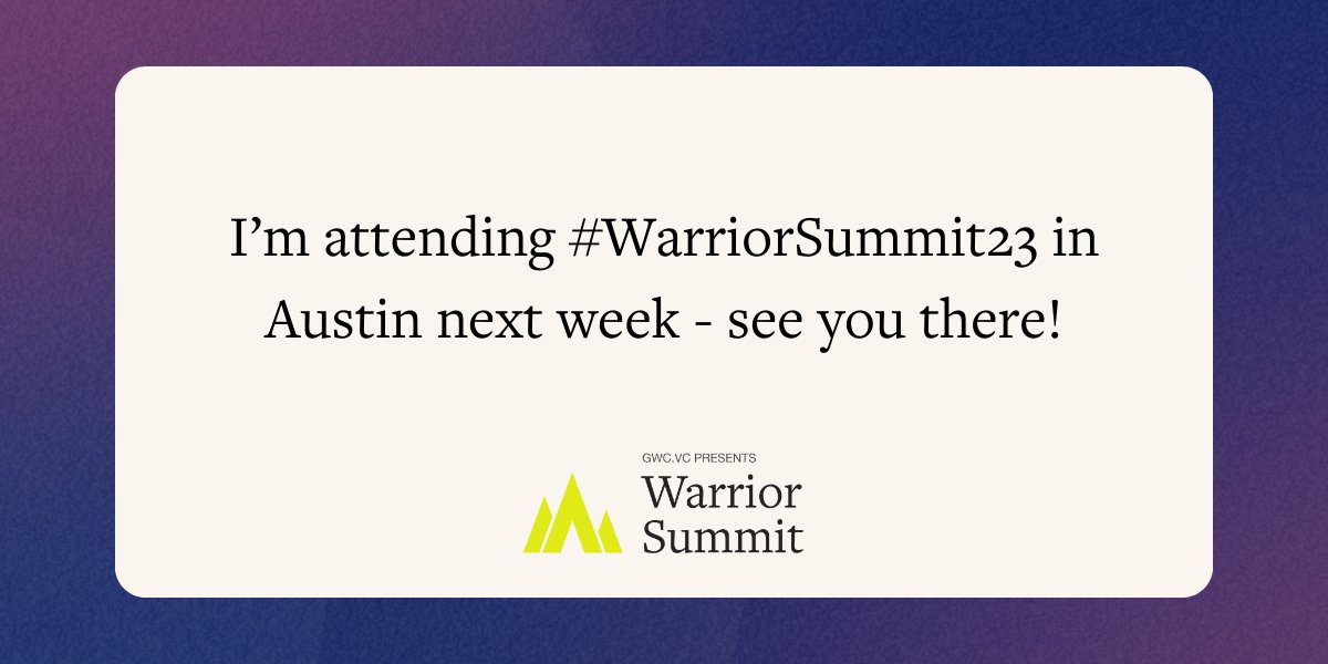 Let everyone know you're joining us next week at #WarriorSummit23 and see who else is attending by sharing this post.

If you haven't grabbed your spot yet, we're almost at capacity. Secure your spot here: bit.ly/warriorsummit