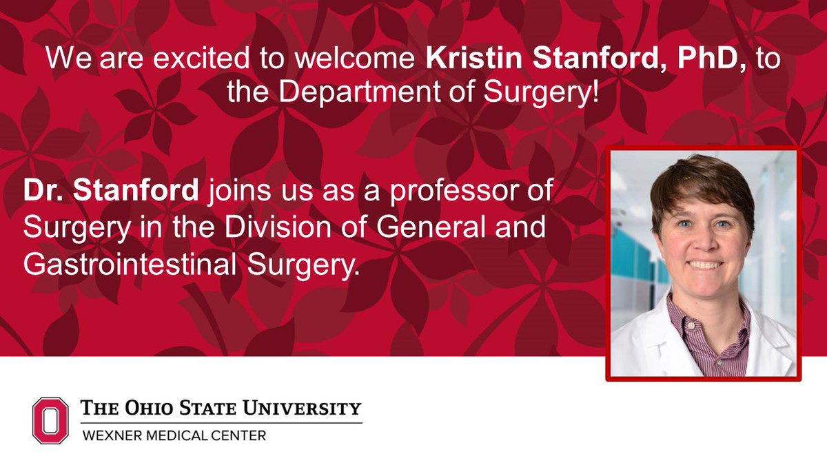 Excited to announce @kistanford6 is joining @OhioStateSurg! Director of Center for Preventative Health of Adipose Tissue, Dr. Stanford is funded by #NIH, @American_Heart & @DeptVetAffairs to determine novel molecular mechanisms of exercise that improve metabolic health. Welcome!