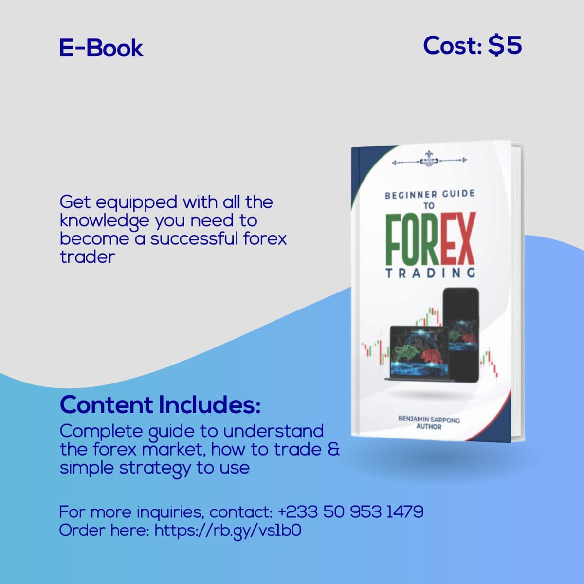 Jeffery_Kudi's tweet photo. Unlock the secrets of forex trading with this comprehensive beginner's guide by Benjamin Sarpong. Understand the basics, language of forex.

Get the E-book here for only $5 https://t.co/xfU3hd4JLK

For more enquiries, contact 0509531479.

#LoftyForexInstitute #CHCAds🇬🇭 https://t.co/rDAs2oqbQq
