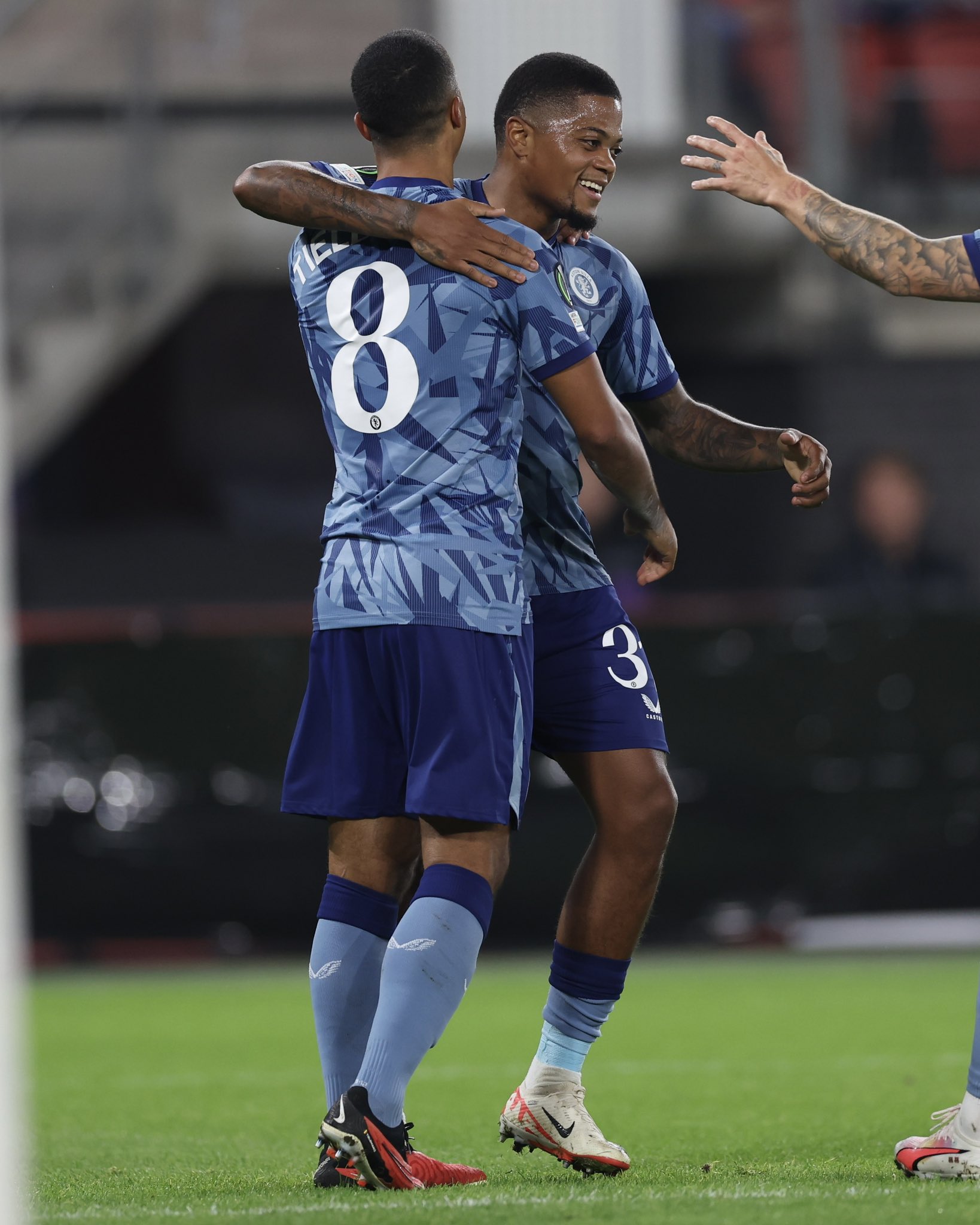 Youri Tielemans and Leon Bailey celebrate!