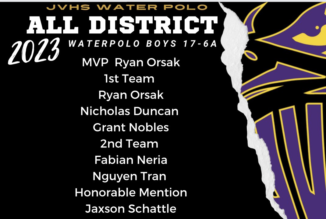 Congratulations to all of our gentlemen falcons for the dedication. <a href="/uiltexas/">Texas UIL</a> <a href="/USAWP/">USA Water Polo</a> <a href="/CFISDAquatics/">CFISD Aquatics</a> <a href="/JVTVNews/">JVTV</a> <a href="/jvfalconsath/">Jersey Village Athletics</a> <a href="/jvhsprincipal/">Ms. Wiley</a> <a href="/JVHSPress/">JVHS Press</a> <a href="/thevill_AT/">JVHS Sports Medicine</a> <a href="/cfwpcsharks/">Cypress Fairbanks Water Polo Club</a> <a href="/JVHS_Counselors/">JVHSCounselors</a>