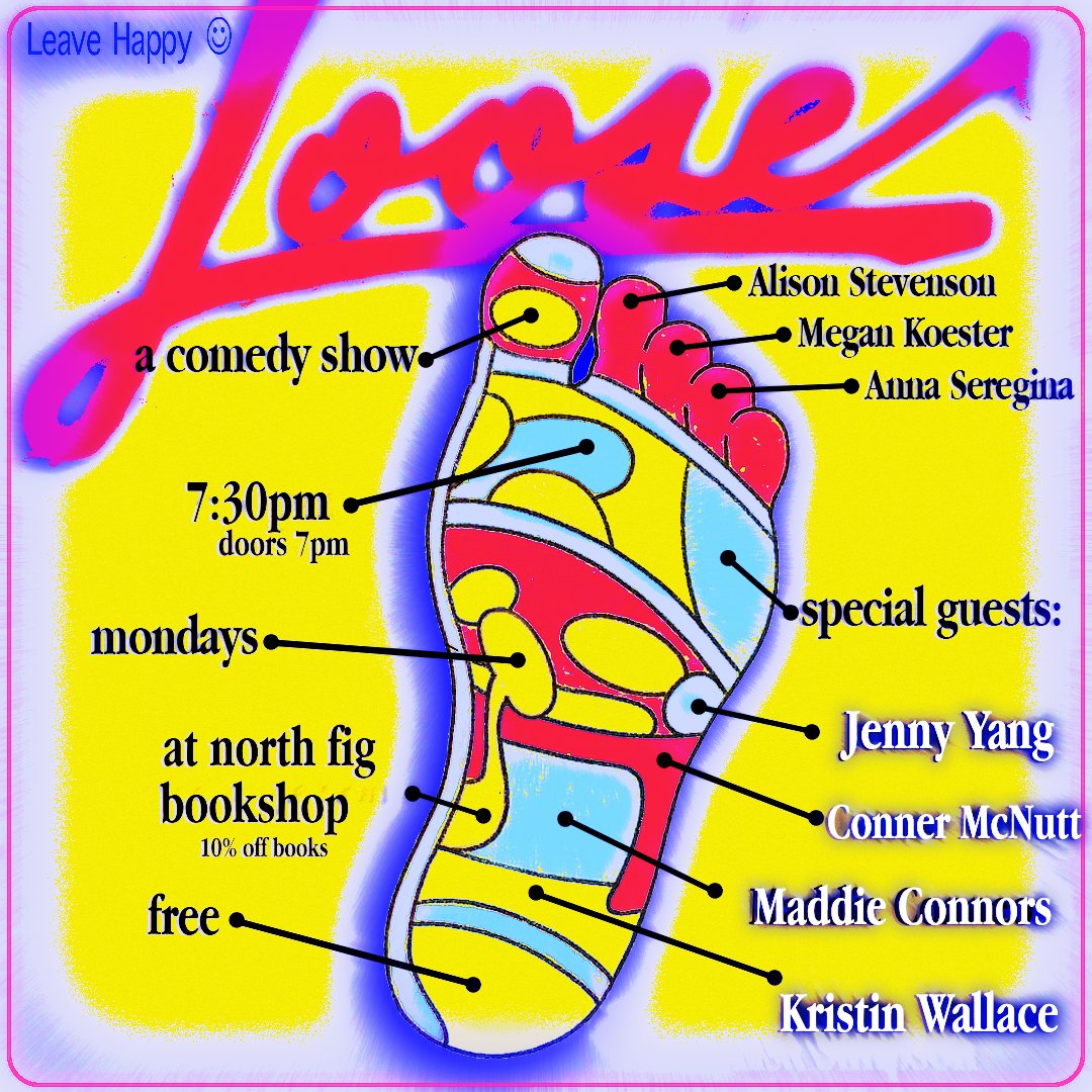LOOSE (@loosecomedyla) on Twitter photo MONDAY 10/30
<a href="/northfigbooks/">North Figueroa Bookshop</a>
feat
<a href="/jennyyangtv/">Jenny Yang</a>
<a href="/genuinekristin/">kristin wallace</a>
<a href="/conner_mcnutt/">conntent mcnett</a>
& Maddie Connors
hosts
<a href="/touchingcheeses/">Anna Seregina</a>
<a href="/JustAboutGlad/">Alison</a>
<a href="/bornferal/">Megan Beth Koester</a>
FREE, PLUS 10% OFF BOOKS FOR AUDIENCE, 15% OFF FOR STRIKING UNION MEMBERS ✊
RSVP here -
eventbrite.com/e/loose-ticket… MONDAY 10/30
<a href="/northfigbooks/">North Figueroa Bookshop</a>
feat
<a href="/jennyyangtv/">Jenny Yang</a>
<a href="/genuinekristin/">kristin wallace</a>
<a href="/conner_mcnutt/">conntent mcnett</a>
& Maddie Connors
hosts
<a href="/touchingcheeses/">Anna Seregina</a>
<a href="/JustAboutGlad/">Alison</a>
<a href="/bornferal/">Megan Beth Koester</a>
FREE, PLUS 10% OFF BOOKS FOR AUDIENCE, 15% OFF FOR STRIKING UNION MEMBERS ✊
RSVP here -
eventbrite.com/e/loose-ticket…