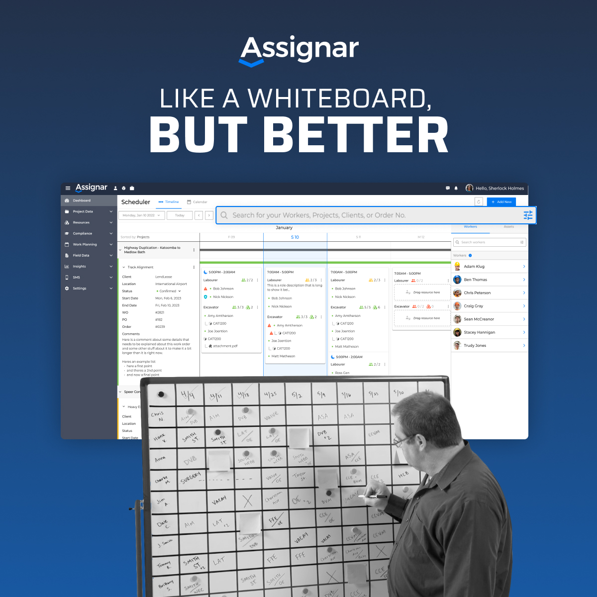 Assignar's tweet image. NEW at Assignar: Our #scheduler has hit a high note 🎶 
Introducing our all-in-one search bar where you can filter, find, and spotlight your people and equipment like a pro!
Ready for hassle-free resource management? Dive in here: bit.ly/3tr0fM9
#ConstructionSoftware