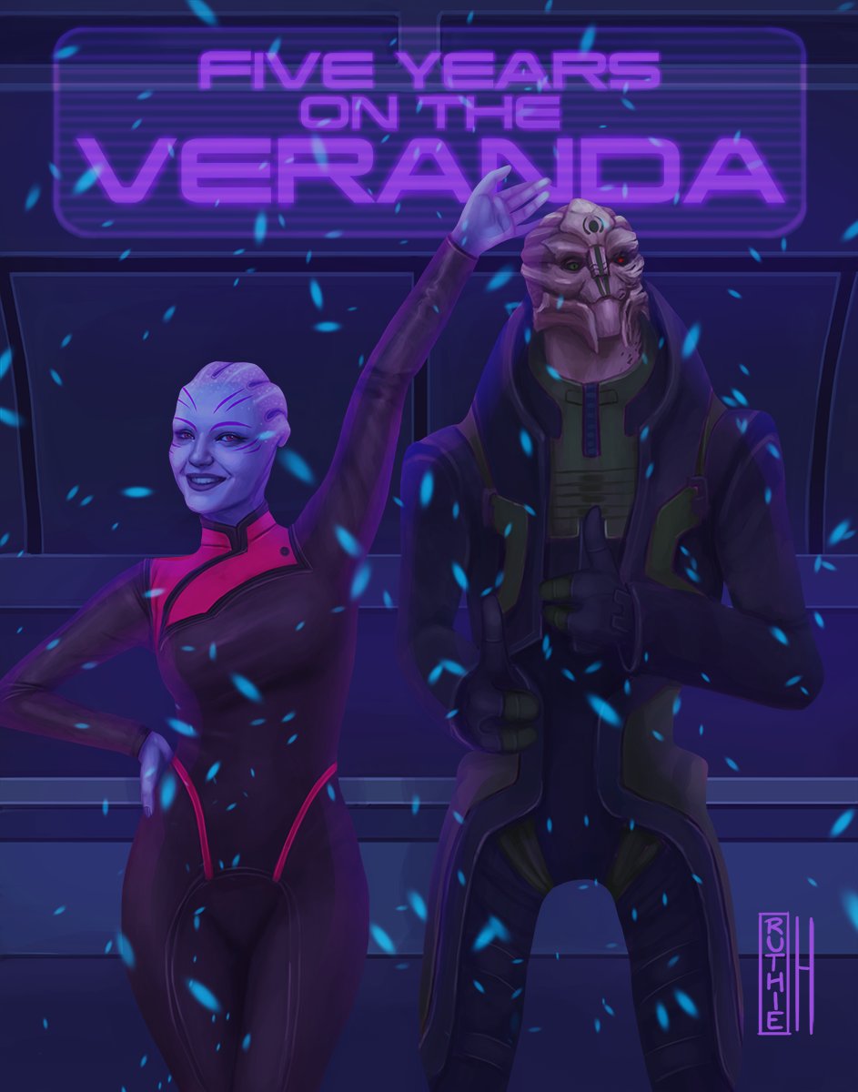 🥳 Garret and Velana~
for <a href="/ThatOneTurian/">Spectre Garret Lorik</a> and <a href="/VelDraws/">🌈 Velladonna 🌈</a> 
#masseffect