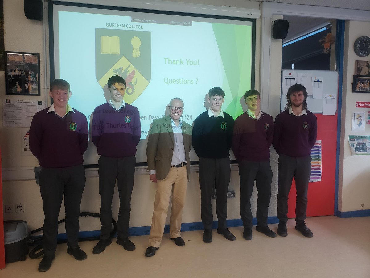 CBSNenagh's tweet photo. We were delighted to welcome Jon Parry, Principal at Gurteen Agricultural College

An engaging presentation about Level 5 &amp; Level 6 Certificates in Agriculture available, and the exciting Level 7 &amp; 8 Degrees in Agricultural Science and Sustainability, run in conjunction with TUS. https://t.co/U5nJUgWK1i