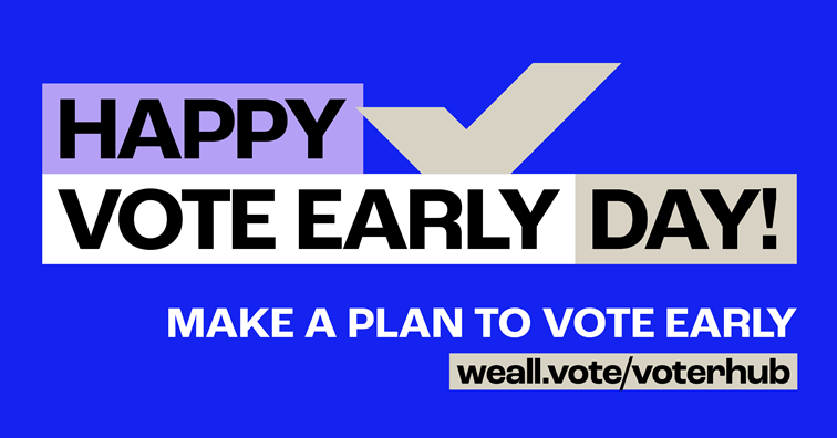 risenwi's tweet photo. This Vote Early Day, mark your calendars, remind your #VotingSquad to cast their ballots and make your voices heard. The last day to vote is November 7th!
 
Remember, when we organize, mobilize, show up, and vote, we can pave the way for a brighter future for all. https://t.co/Kn2UcfQAsB