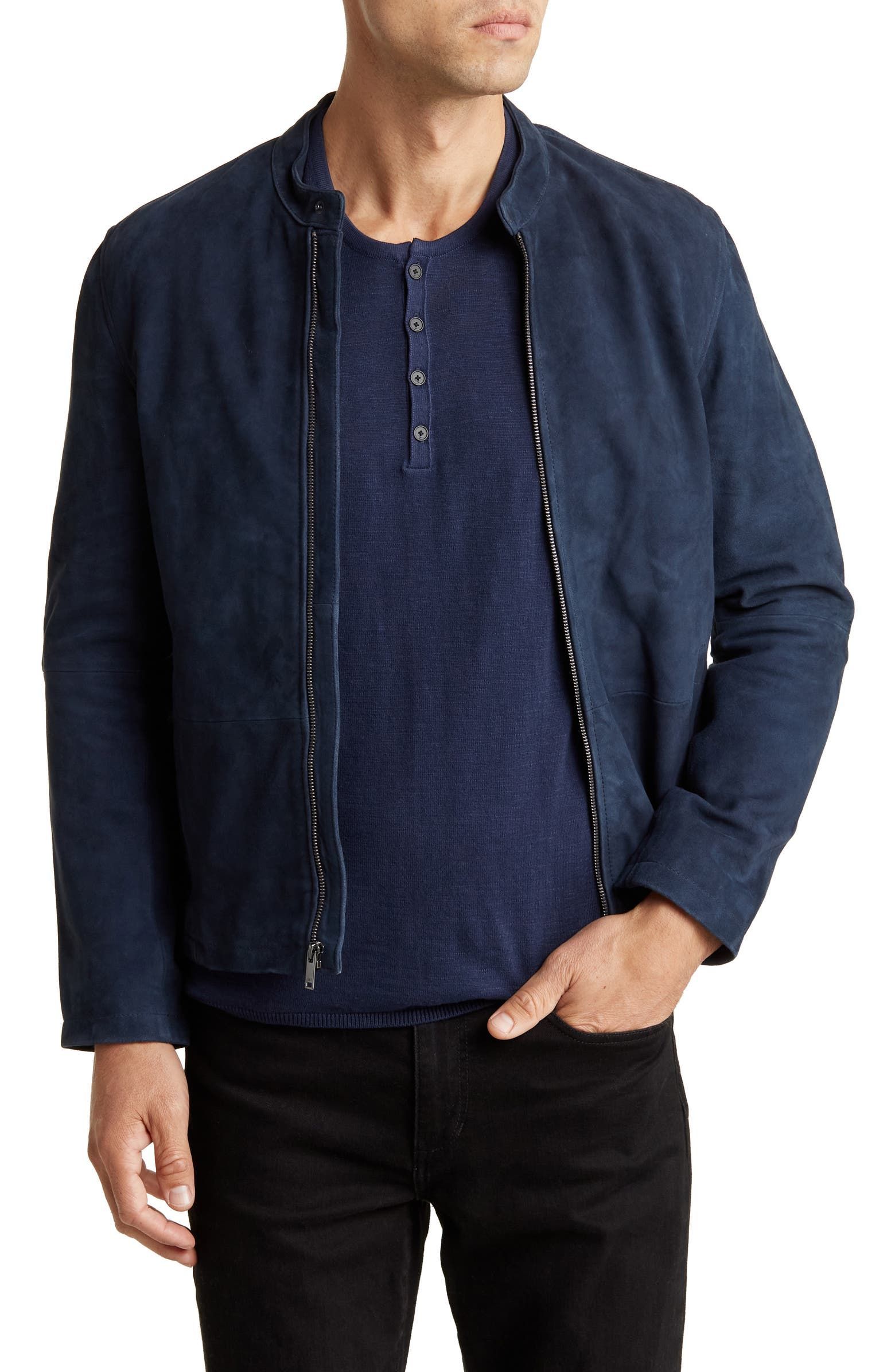 John varvatos clearance suede racer jacket
