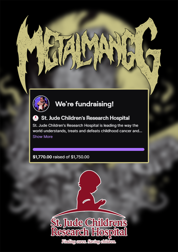 One year ago I kicked off #twitch Rocktober! My small community raised $1770 but the event went on to raise over $50,000 for @StJudeResearch It was by far the best 30 minutes I ever spent in front of a camera. Thank you so much for trusting me @MastoFred and @tigermomtoy 🙏