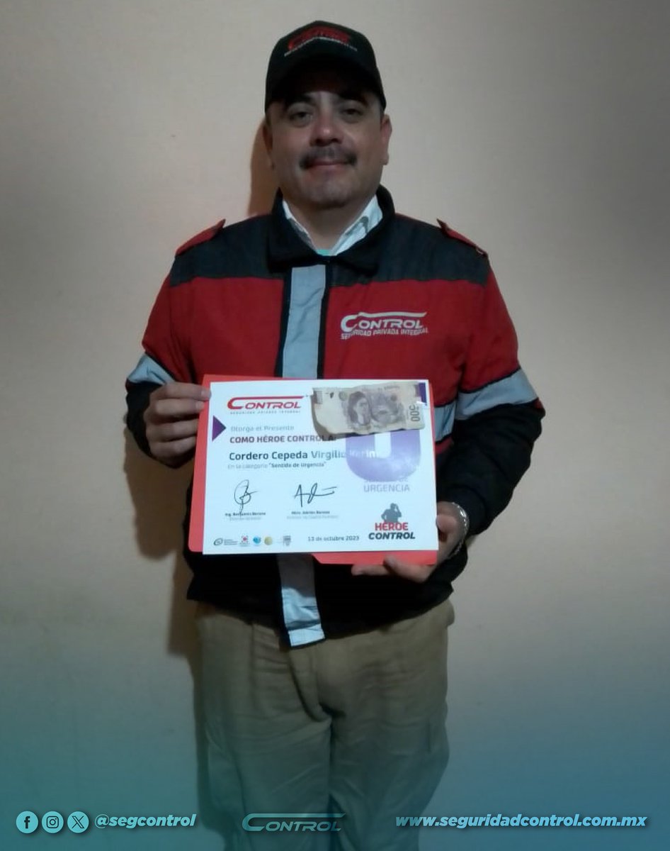 segcontrol's tweet image. Todos podemos ser Héroes un día. En esta ocasión reconocimos héroes Control en servicios de Toluca y Saltillo.
En Control reconocemos el esfuerzo y dedicación de cada colaborador que da un poco más, en el cumplimiento de su deber.
#YoSoyControl #FamiliaControl #HéroesControl