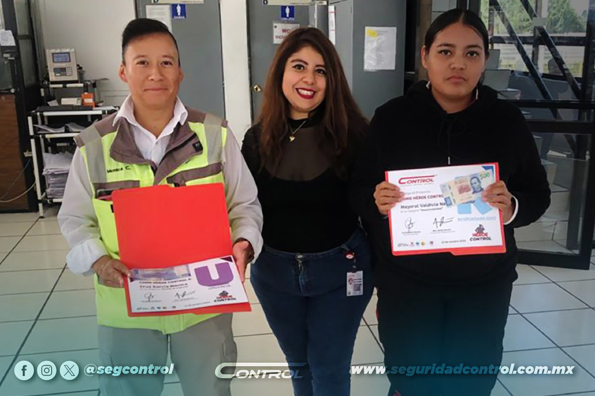 segcontrol's tweet image. Todos podemos ser Héroes un día. En esta ocasión reconocimos héroes Control en servicios de Toluca y Saltillo.
En Control reconocemos el esfuerzo y dedicación de cada colaborador que da un poco más, en el cumplimiento de su deber.
#YoSoyControl #FamiliaControl #HéroesControl