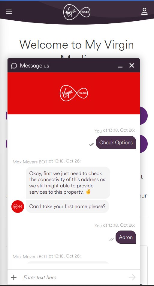 twumbold's tweet photo. @virginmedia I've been 'on-hold' - Waiting for a human with your website chat bot for 6 hours, is this really the level of service I can expect from you? https://t.co/PP163TRLJz