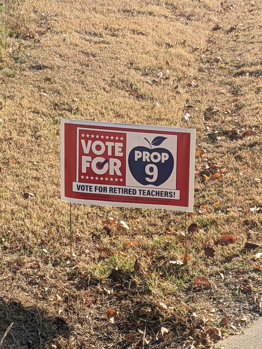 If you live in Texas, please vote yes for Prop 9. Retired public school personnel ( teachers, admin, all other staff) haven't had a cost of living increase since 2004. The money is already appropriated, all you have to do is vote yes. Support those who have supported your kids.