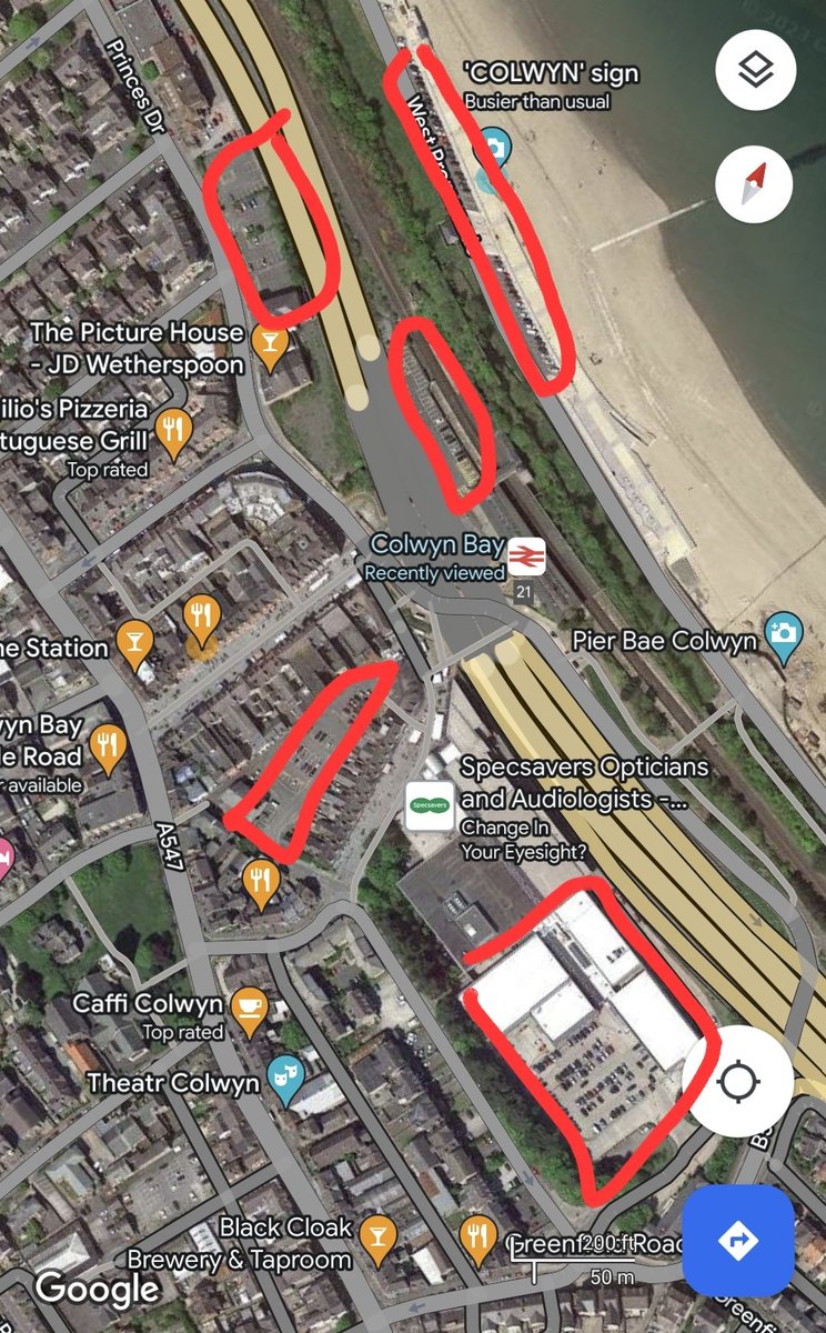 @dylcojones @ConwyCBC Yep, we already have parking everywhere outlined in red, as well as on-street parking. The car park in front of the station doesn't need to be replaced.