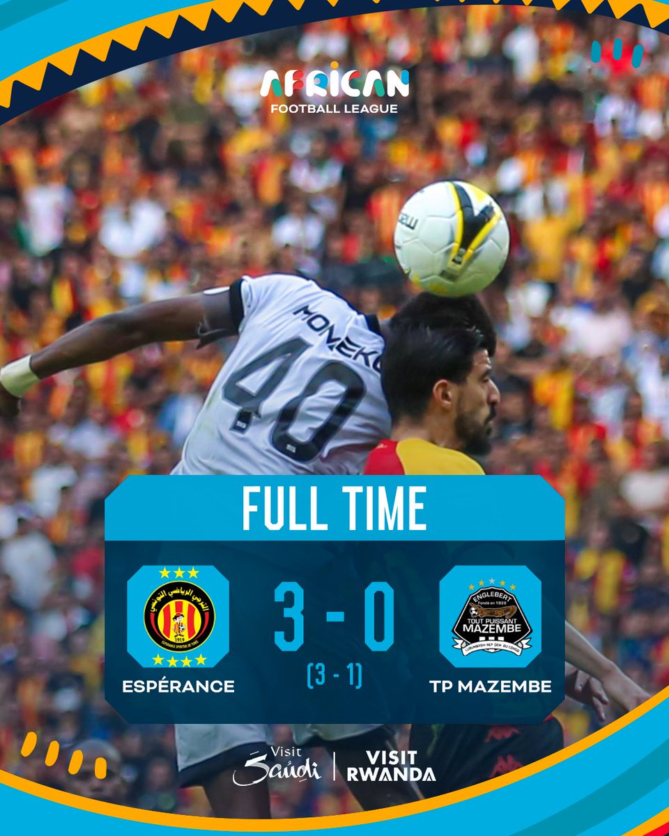 ESTunis_Tweets's tweet photo. 🏆 African Football League - 1/4 Final 2nd Leg
🇧🇪 ES Tunis - TP Mazembe 3 - 0 (3 - 1)
📸 @afl_africa
#⃣ #ESTunis #AFL📷 #ESTTPM #CAF #FIFA https://t.co/f2mhkyGSyT