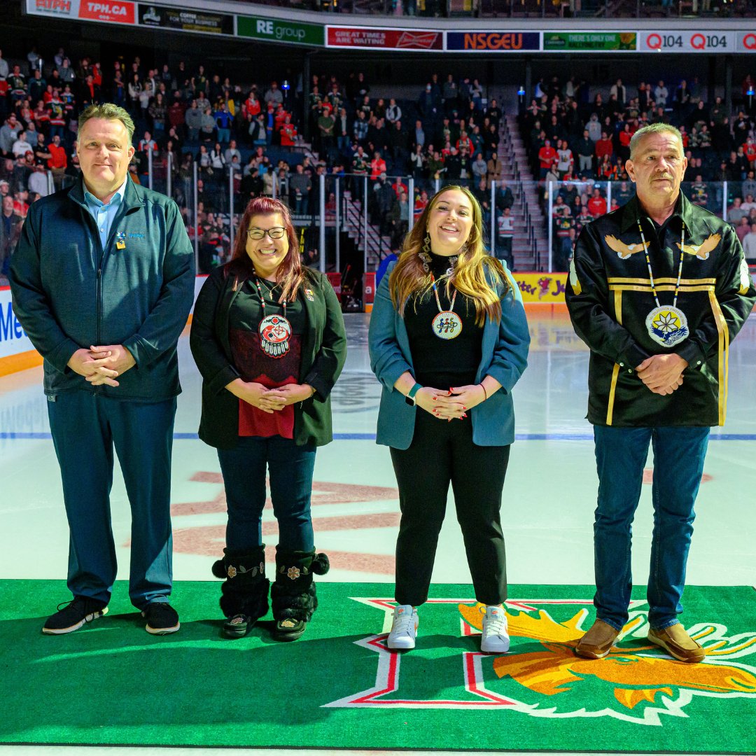 Yesterday, we proudly raised the Mi'kmaq Grand Council Flag at Scotiabank Centre with <a href="/HFXMooseheads/">Halifax Mooseheads</a> &amp; <a href="/HFxThunderbirds/">Halifax Thunderbirds</a>. Chief Norman Bernard said, "When you see this flag, you feel at home." Scotiabank Centre is in Mi'kma'ki, and we're grateful for the support of many.