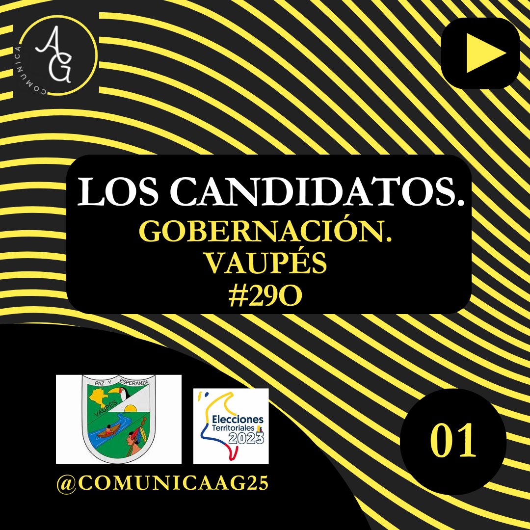 ComunicaAG's tweet photo. 💛💛 Comunica te presenta a los candidatos a la Gobernación del Vaupés en las elecciones territoriales que se darán el domingo 29 de octubre,  
#ComunicaAG #Comunica #Investiga #Candidatos #Gobernación #Vaupés #CNE #RNEC #29O https://t.co/8SCpjqb8xc