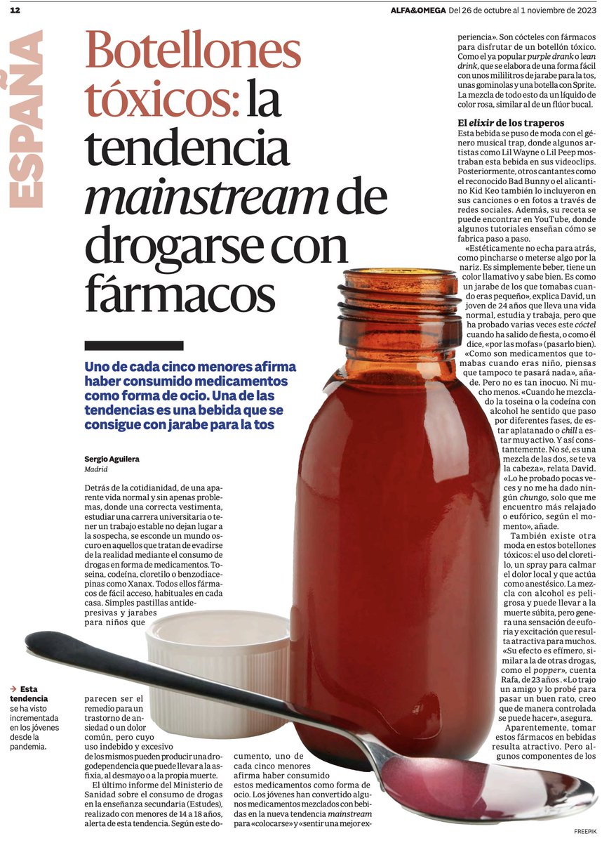 sergio7aguilera's tweet photo. ✍️🏽Hoy ha salido un nuevo repor en @alfayomegasem. Creo que es interesante y ha quedado bastante chulo. Hablo del 'elixir' de los traperos (purple drank), los canales de Telegram para conseguir medicamentos en reventa y los riesgos de aquellos que se drogan con fármacos. https://t.co/ezN6gl8G9l