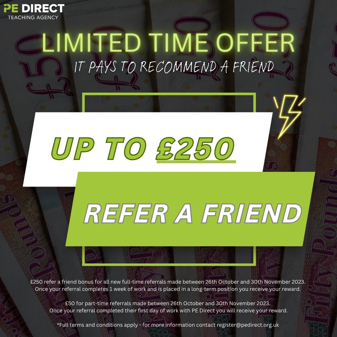 💫 Join our mission to empower learners! Refer a friend &amp; earn up to £250! 💷

Contact us to refer a friend or explore your own opportunities to support pupils with Additional Learning Needs. 
📞02921 303555

#Education #ALNJobs #ReferAFriend #EmpowerLearners #SouthWales #Hiring