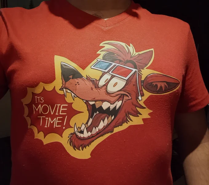 I made my own shirt for the #FNAFMovie I'm going to see it tonight AAHHH 