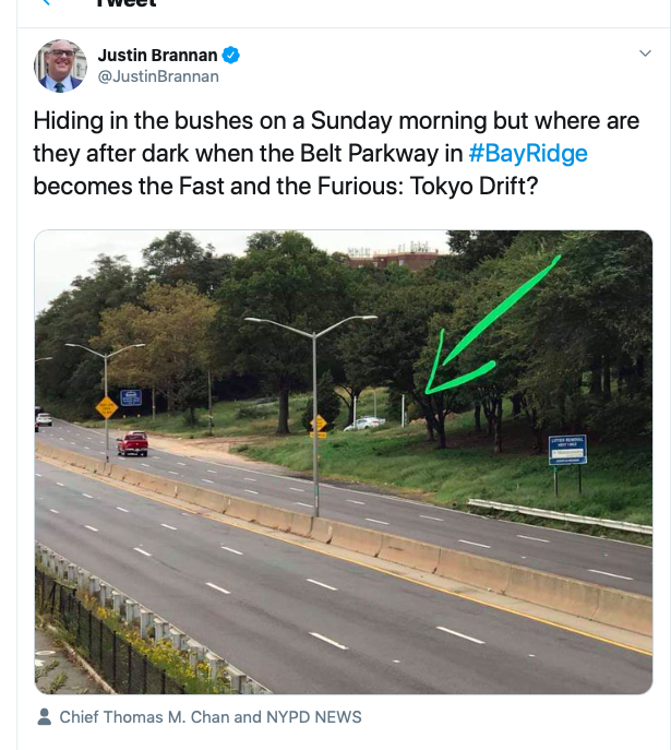 JBLieTracker's tweet photo. I'm old enough to remember when #JustinBrannan - who has over 16 speeding tickets - put #Police lives in danger by publicly identifying a #NYPD hiding spot. #BayRidge & #ConeyIsland knows he #DefundedThePolice.
β¬οΈπππππβ¬οΈ https://t.co/3qlmMQ3xfE