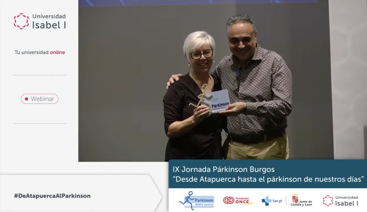 Y por hacer visible en 2023, por sensibilizar a #Burgos un impacto social y mejorar la vida de los enfermos. Este año, premio 'Gracias Párkinson Burgos', para <a href="/JorgeGeotelecom/">Jorge Arias</a>, CEO de <a href="/Geotelecom/">Geotelecom - Marketing Digital 360</a>. Aunque <a href="/chusdelgado/">María Jesús Delgado</a> no sepa explicarlo, mil gracias!!! #DeAtapuercaAlParkinson