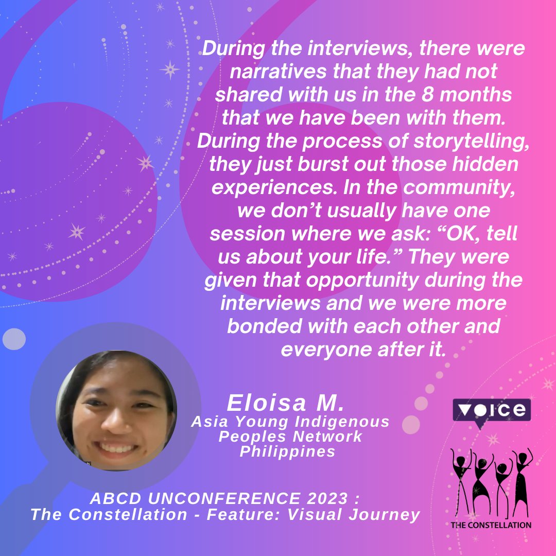 In The Constellation Visual Journey project, community members take the camera and microphone in their own hands. Listen to Eloisa about what this means for her.
#VisualJourney #listening #salt-clcp 
@africaalbinism #unconference @dee_brooks_abcd