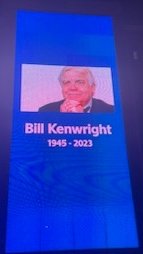 Dimming the lights and going blue for #billkenwright. RIP Bill 💙