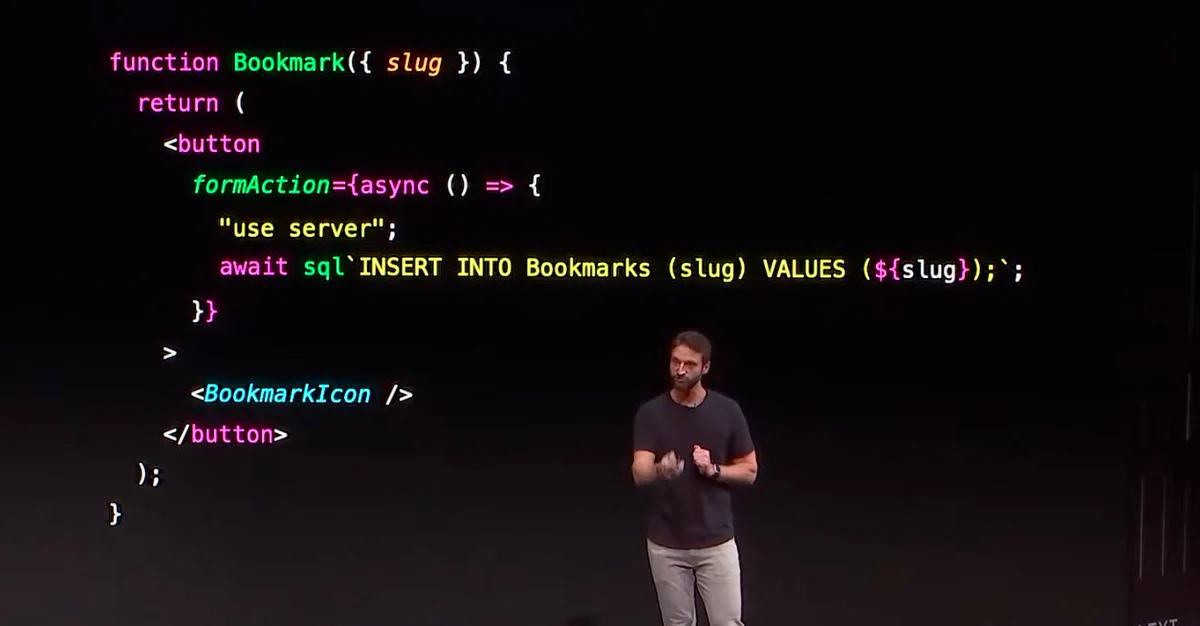 code example, of a form action on nextjs with use server

