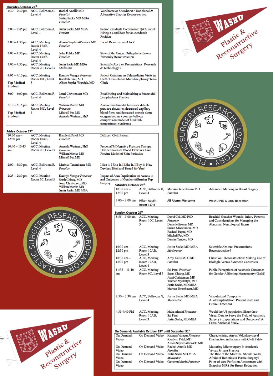 WashU Plastic & Reconstructive Surgery is in Austin for Plastic Surgery The Meeting! #PSTM23  View our schedule of activities here below.