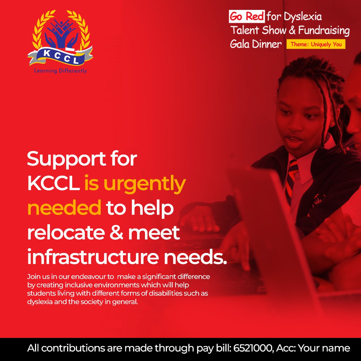NiWainaina_'s tweet photo. You can be the Guardian Angel of children with dyslexia and other forms of disabilities. Support for @KCCLkenya is urgently needed to help relocate and meet infrastructure needs.
Paybill: 6521000
Acc Name: Your Name
#SupportKCCL https://t.co/GKiHHqv7Me