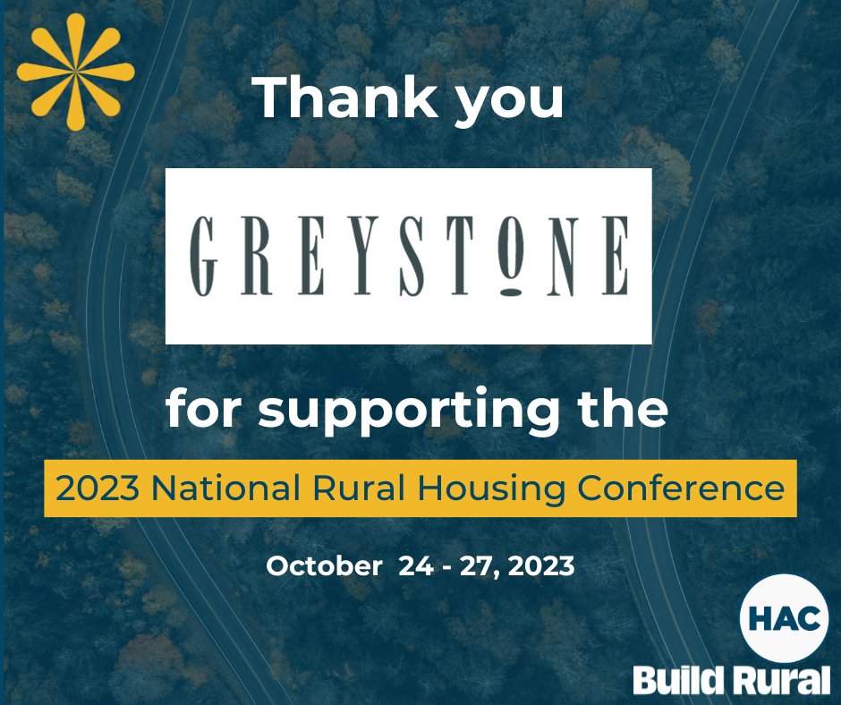 RuralHome's tweet photo. It takes a community to #BuildRural. Thank you @GreystoneCREF for supporting the National Rural Housing Conference. https://t.co/5cFrEzcRo6
