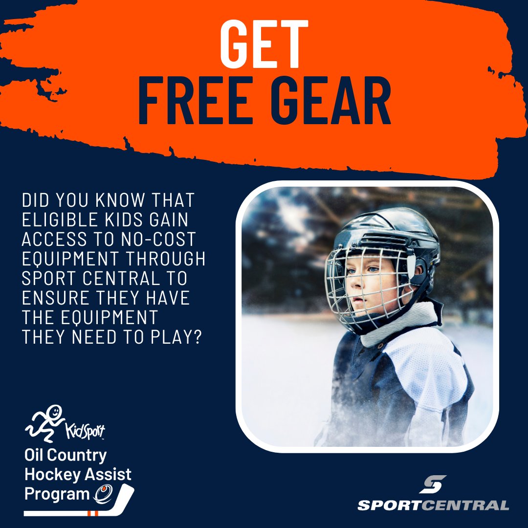 We know equipment costs can be a huge barrier for some families to get their kids into hockey! The <a href="/KidSportAlberta/">KidSport Alberta</a> Oil Country Hockey Assist Program is here to change that #SoALLKidsCanPlay!

Learn how you could access FREE gear through Sport Central at: kidsportHAP.ca