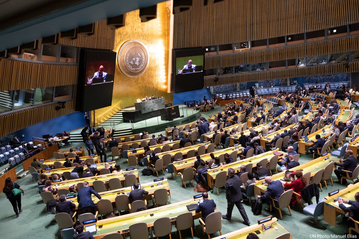 United Nations (@un) on Twitter photo “The worsening tension, the unspeakable violence, the harrowing suffering must end – now.”
In an Emergency Special Session of the UN General Assembly on the situation in the Middle East, <a href="/UN_PGA/">UN GA President</a> says further bloodshed must be prevented. un.org/pga/78/2023/10… “The worsening tension, the unspeakable violence, the harrowing suffering must end – now.”
In an Emergency Special Session of the UN General Assembly on the situation in the Middle East, <a href="/UN_PGA/">UN GA President</a> says further bloodshed must be prevented. un.org/pga/78/2023/10…