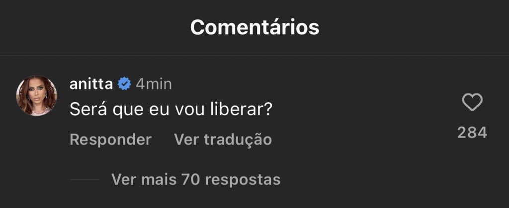 Anitta comenta em publicação de Melody — Foto: Reprodução/Instagram