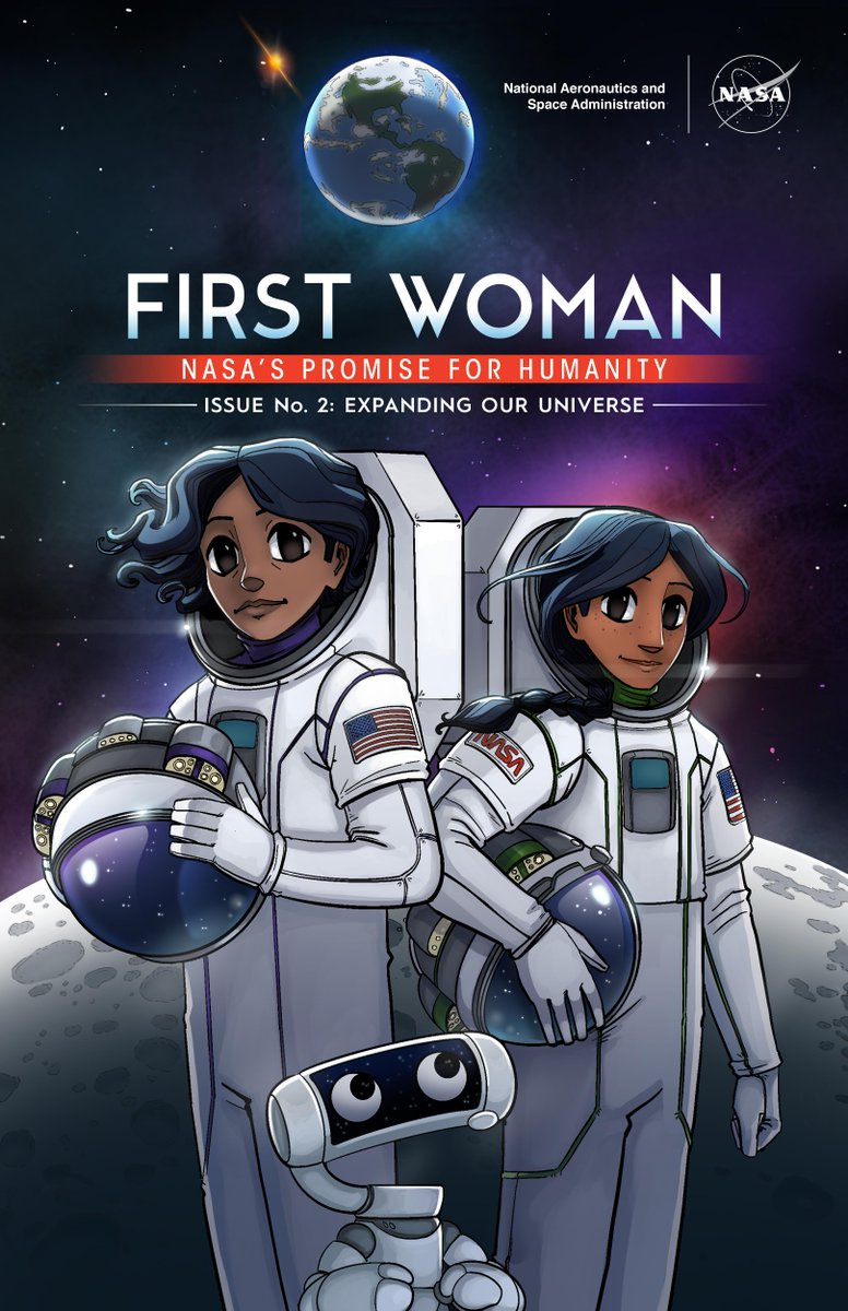 The brand new issue of 'First Woman' is out today! 🚀 Follow the latest adventures of Callie Rodriguez as she and her team use their training to overcome obstacles on the Moon. Leap back into the story: nasa.gov/calliefirst