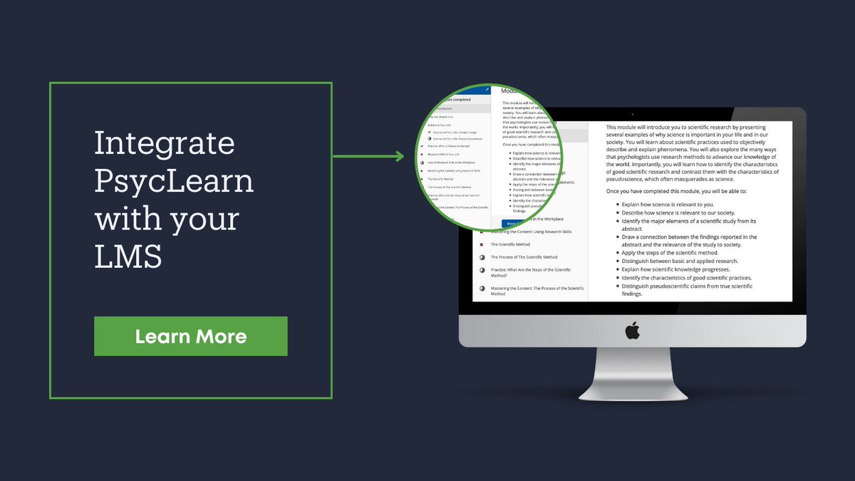 Save time on grading with #PsycLearn! When students complete summative assessments, PsycLearn is designed to upload their grades automatically to the #LMS of your choice. Learn more: bit.ly/48wOnIe