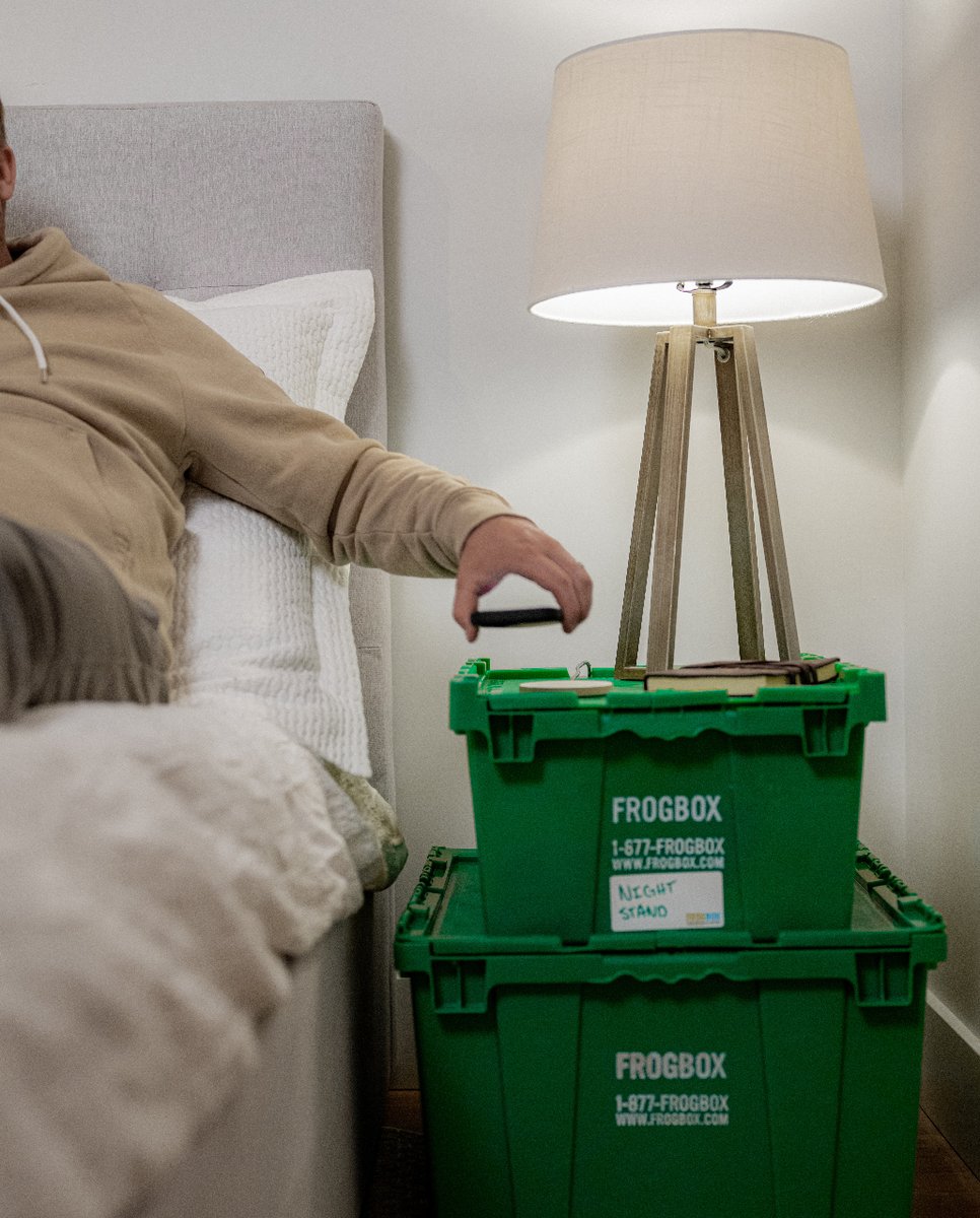FROGBOX's tweet image. When moving, Frogboxes can come in handy as temporary furniture. We’ve seen Frogboxes used as: Bedside tables, Desks, Bed frames, Plant stands, Dinner Tables because of how sturdy and stackable they are! Tag us in your creative Frogbox furniture photos #MovingMadeEasy #Frogbox.