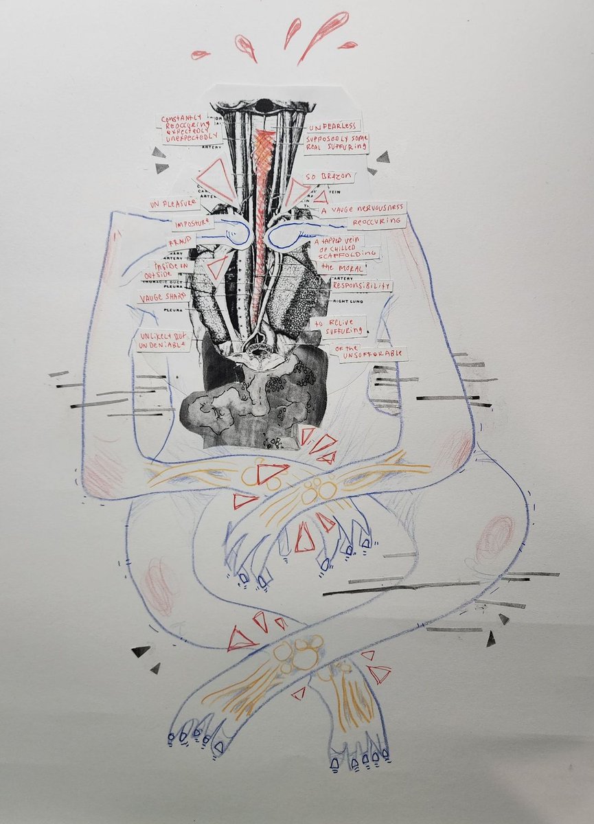 Because of a severe wrist injury a few years ago, it's been a really long time since I've made any kind of physical art. But I just made this in a workshop led by @lia_pas with @CHASEMedHums