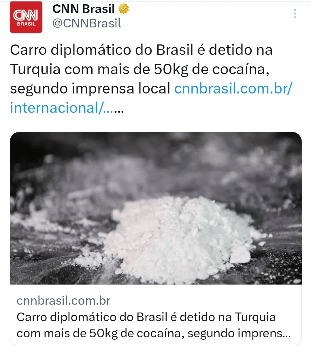 PauloMartins10's tweet photo. Carro da diplomacia brasileira é detido com 50 kg de cocaína na Turquia https://t.co/NOnPjoL23C