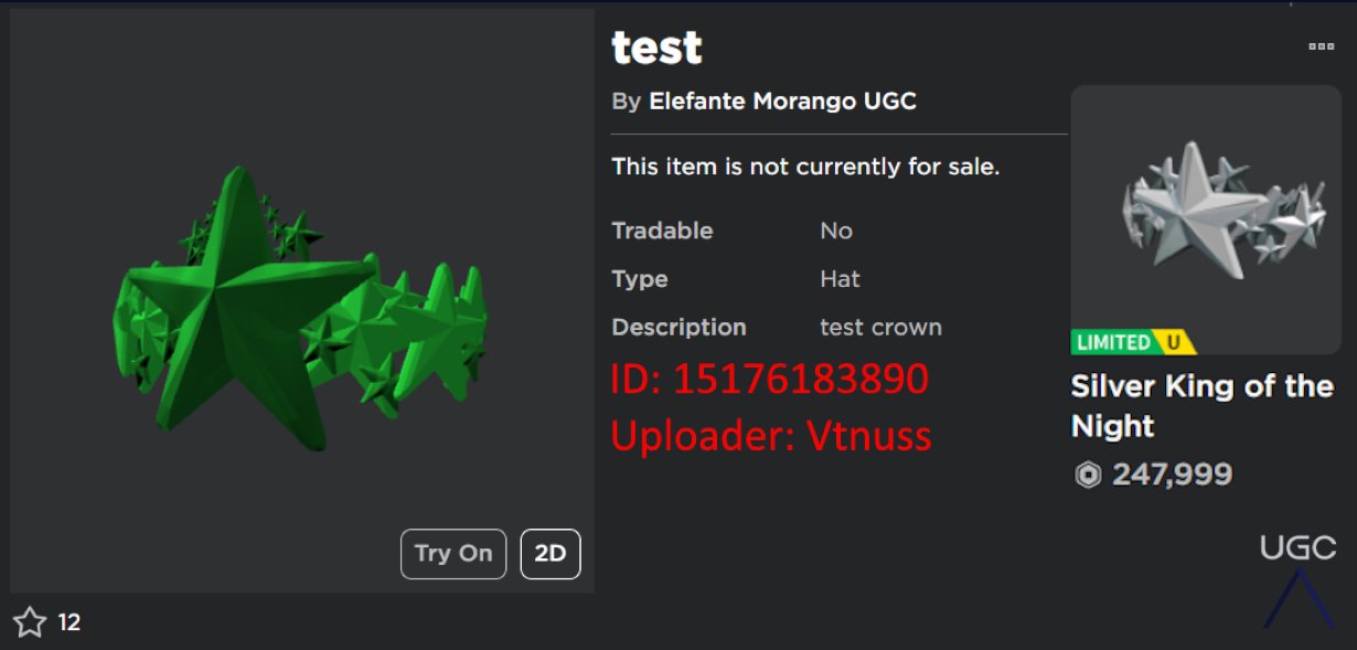 Roblox Trading News on X: UGC creator Thiien000 has made UGC