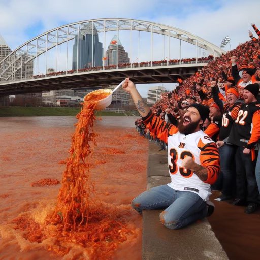 YoshiSZNs's tweet photo. I asked AI what it would look like when the Bengals win the Super Bowl https://t.co/DdvZrxgomV
