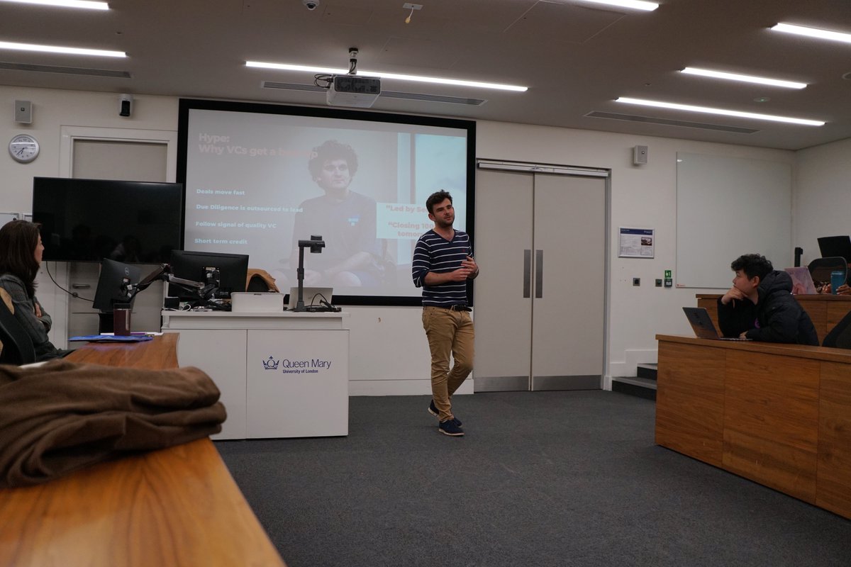 qmsvf's tweet photo. Queen Mary's Social Venture Fund is back! We're all about enhancing entrepreneurial skills and empowering start-ups for a positive social impact.

The first class was a hit with our speaker @MacfarlaneJamie from @CreatorFund.  

#QMSVF #SocialVenture #StartupsForGood https://t.co/o0LozA9OjM