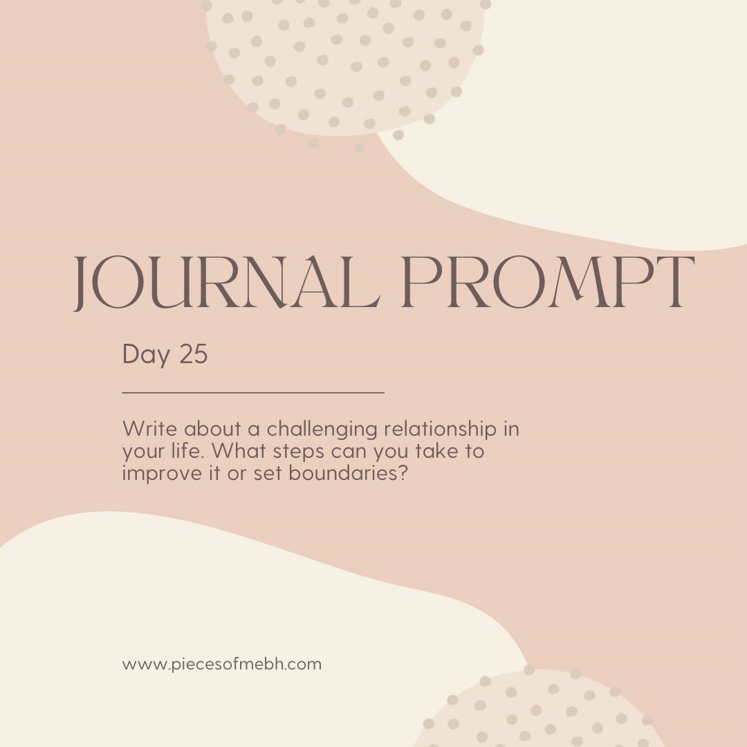 Journal Prompt Day 25 📓✍🏾

Relationships require time, patience and cultivation. Within every successful relationship are boundaries and rules of engagement. Part of human growth and emotional maturity is accepting these boundaries  and respectfully acquiescing to each other.