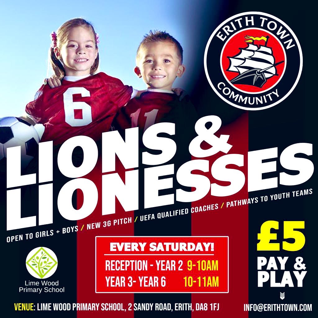 L&L 🦁🦁 | We look forward to welcoming you this Saturday morning to @limew00d  Erith for our Lions & Lionesses football courses.

Session times:
Little Dockers    9-10am Reception - Year 2
Young Dockers 10-11am Year 3 - Year 6

#Lions #Lionesses #WeAreDockers #footballcoaching